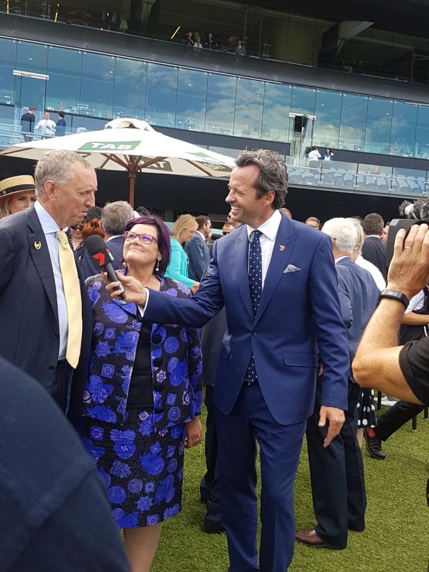 Winx owners with Hamish McLachlan